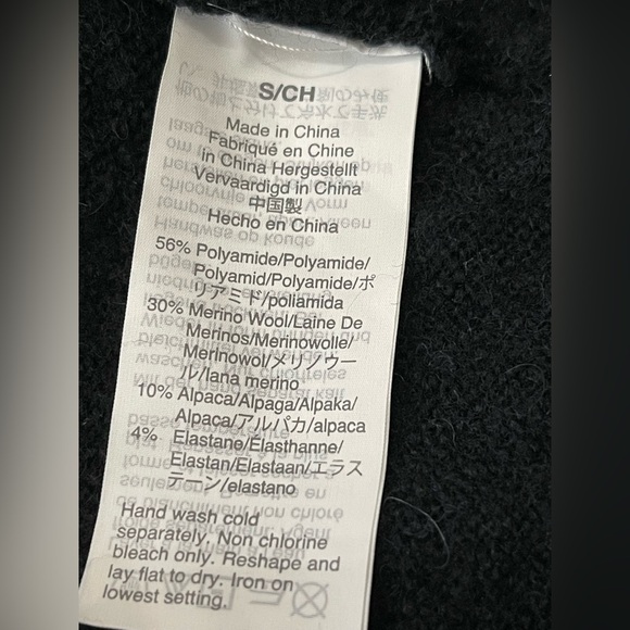 Madewell NWT Black Faux Wrap Pullover Sweater Size Small - Picture 8 of 8